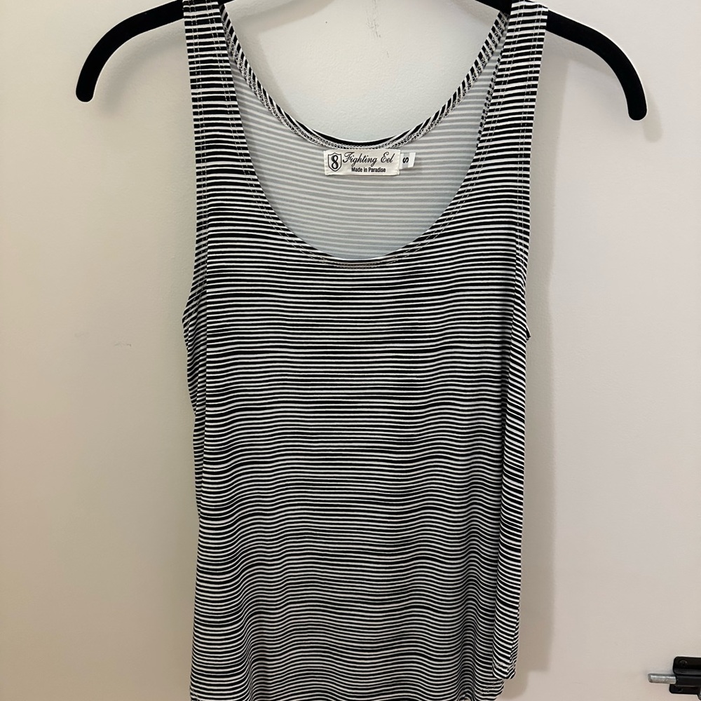 Striped Black and White Tank Top